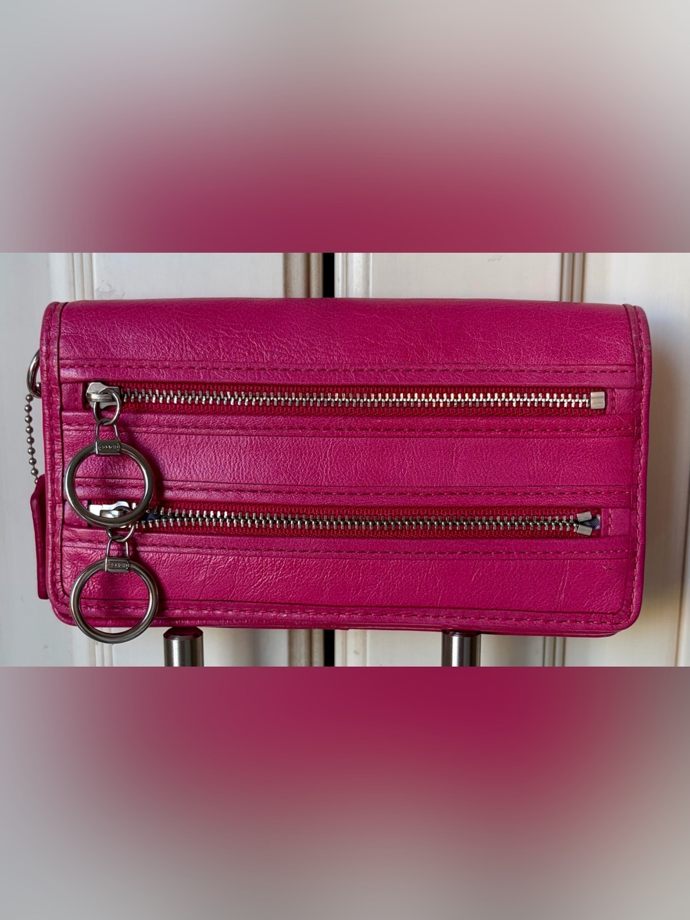 Coach Poppy Fuscia/ Hot Pink Leather Wallet